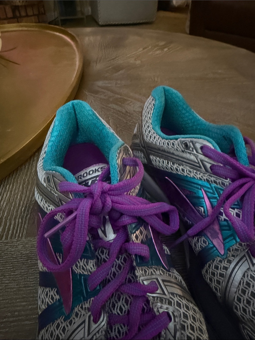 Brooks GTS Purple and Teal Running Sneakers